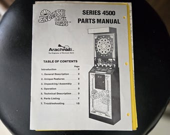 Arachnid English Mark Darts Game Owners Manual Series 4500.