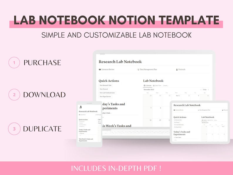 Research Lab Notebook Notion Template for Phd Students, Researchers