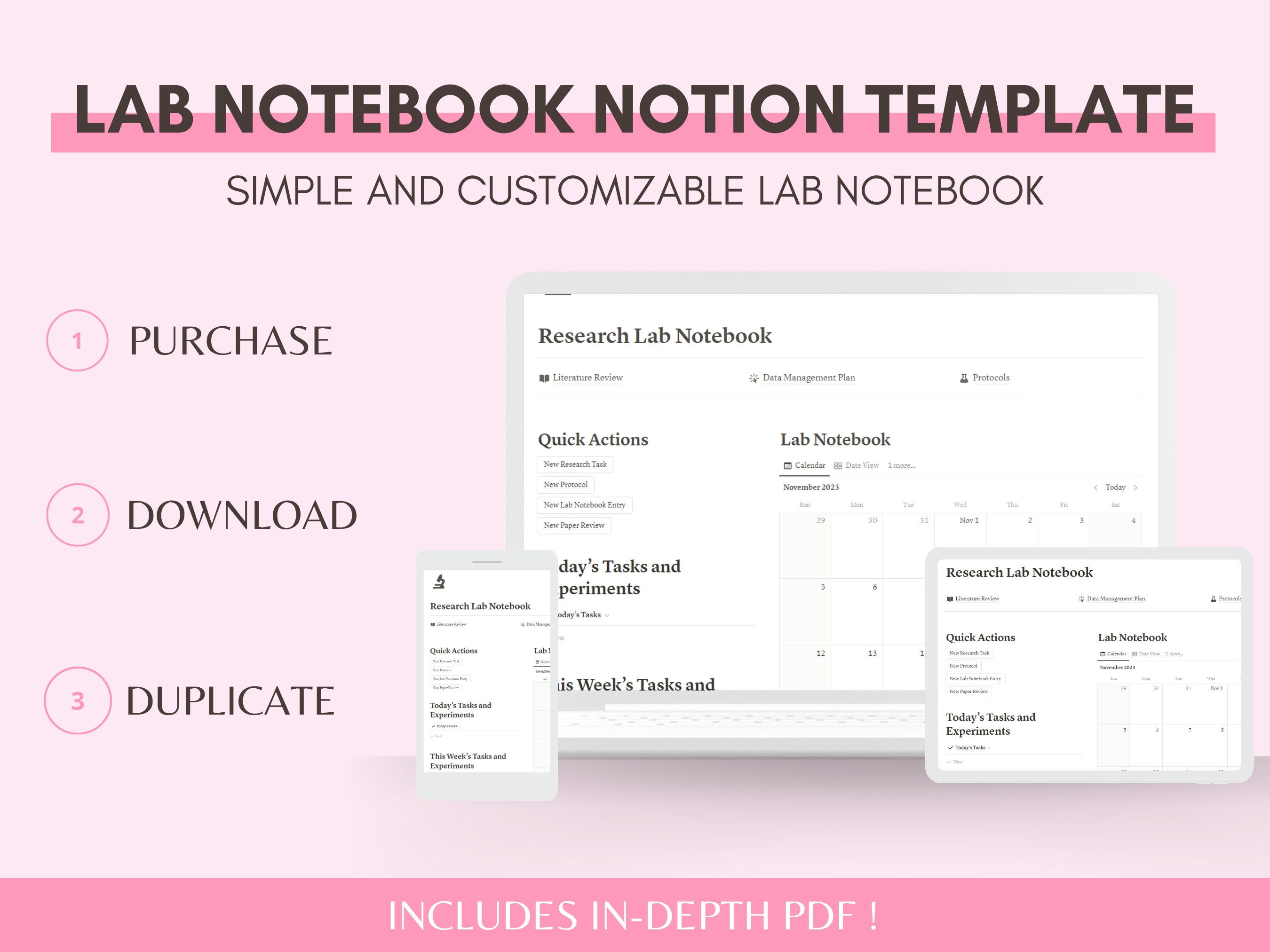 Research Lab Notebook Notion Template for Phd Students, Researchers