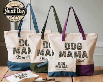 Custom Dog Mama Tote Bag, Dog Mom Gift, Dog Lover Bag, Pet Owner Tote, Gift for Dog Owners, Dog Mom Theme Tote Bag
