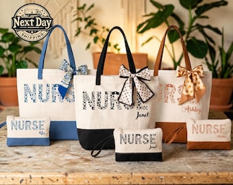 Custom Nurse Tote Bag, Personalized Nurse Gift, Medical Professional Work Bag for Healthcare Heroes