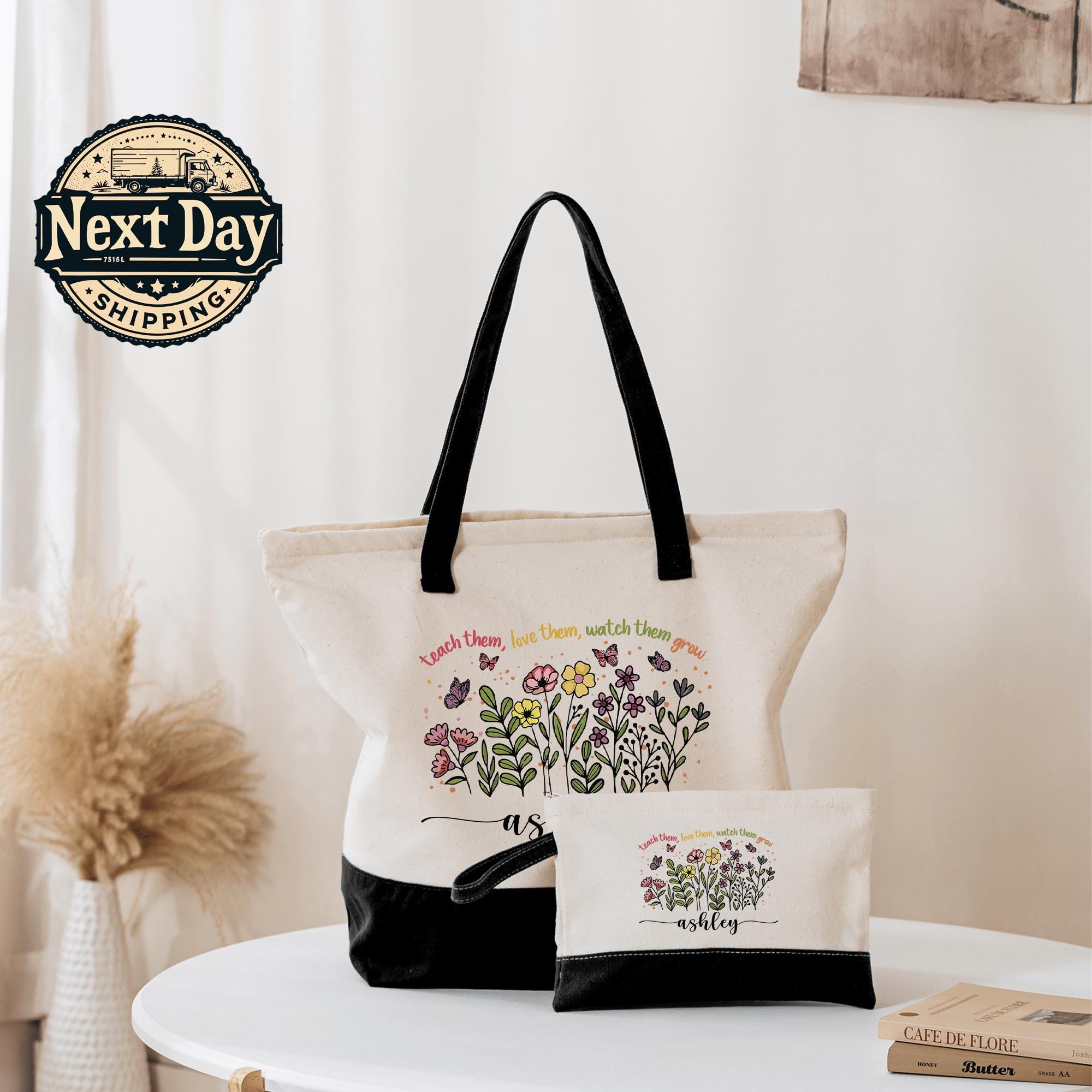 Custom Teacher Tote Bag, Personalized Teacher Gift, Back to School Bag ...