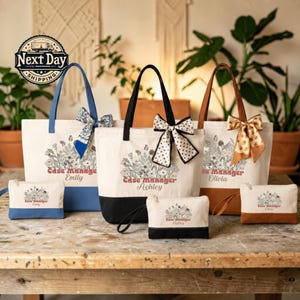 Custom Case Manager Tote Bag, Social Work Professional Gift, Client Support Coordinator Bag, Vaca Management Work Tote