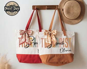 Custom Speech Therapist Tote Bag, Personalized SLP Gift, Communication Science Professional Bag