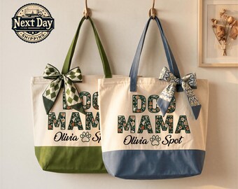 Custom Dog Mama Tote Bag, Dog Mom Gift, Dog Lover Bag, Pet Owner Tote, Gift for Dog Owners, Dog Mom Theme Tote Bag