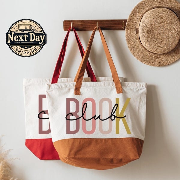 Book Club Tote Bag, Reading Lover Gift, Literary Club Bag for Bookworms and Bibliophiles