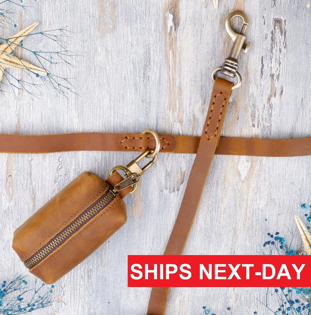 Personalized Leather Dog Leash, Leather Dog Leash With Name, Leather