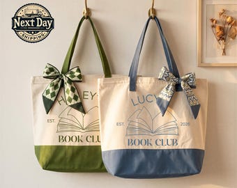 Personalized Book Club Tote Bag, Custom Reading Group Gift, Literary Tote Bag for Book Lovers