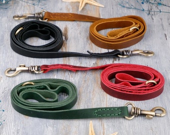 Dog Leash, Leather Pet Leashes, Puppy Leash 4ft, Leather Dog Lead with Handle for Small and Large Dogs