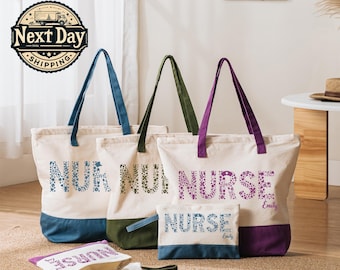 Custom Nurse Tote Bag, Personalized Nurse Gift, Medical Professional Work Bag for Healthcare Heroes