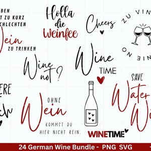Duitse Wein SVG PNG bundel-wijn SVG-wijn offerte SVG-Cricut Silhouette Studio plotter-bestand-alcohol SVG-wijn gezegden SVG-Spreche