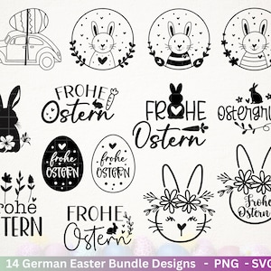 Deutsche Ostern Plotterdatei Bundle svg - Ostern Designs deutsch - Ostern Cricut Silhouette  - Ostern Schriftzüge - Digistamp  Ostern