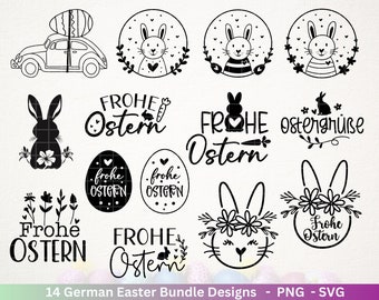 Deutsche Ostern Plotterdatei Bundle svg - Ostern Designs deutsch - Ostern Cricut Silhouette  - Ostern Schriftzüge - Digistamp  Ostern