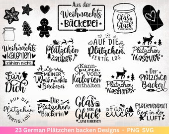 Deutsche Plotterdatei backen Weihnachten  - backen svg Bundle - Plätzchen svg -  Deutsche Sprüche backen - Cricut Silhouette Studio Bäckerei