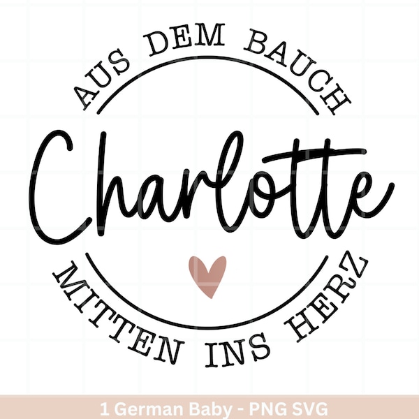 German plotter file - from the belly right into the heart baby body - baby shower gift svg - father gift - father's day svg - cricut - shirt