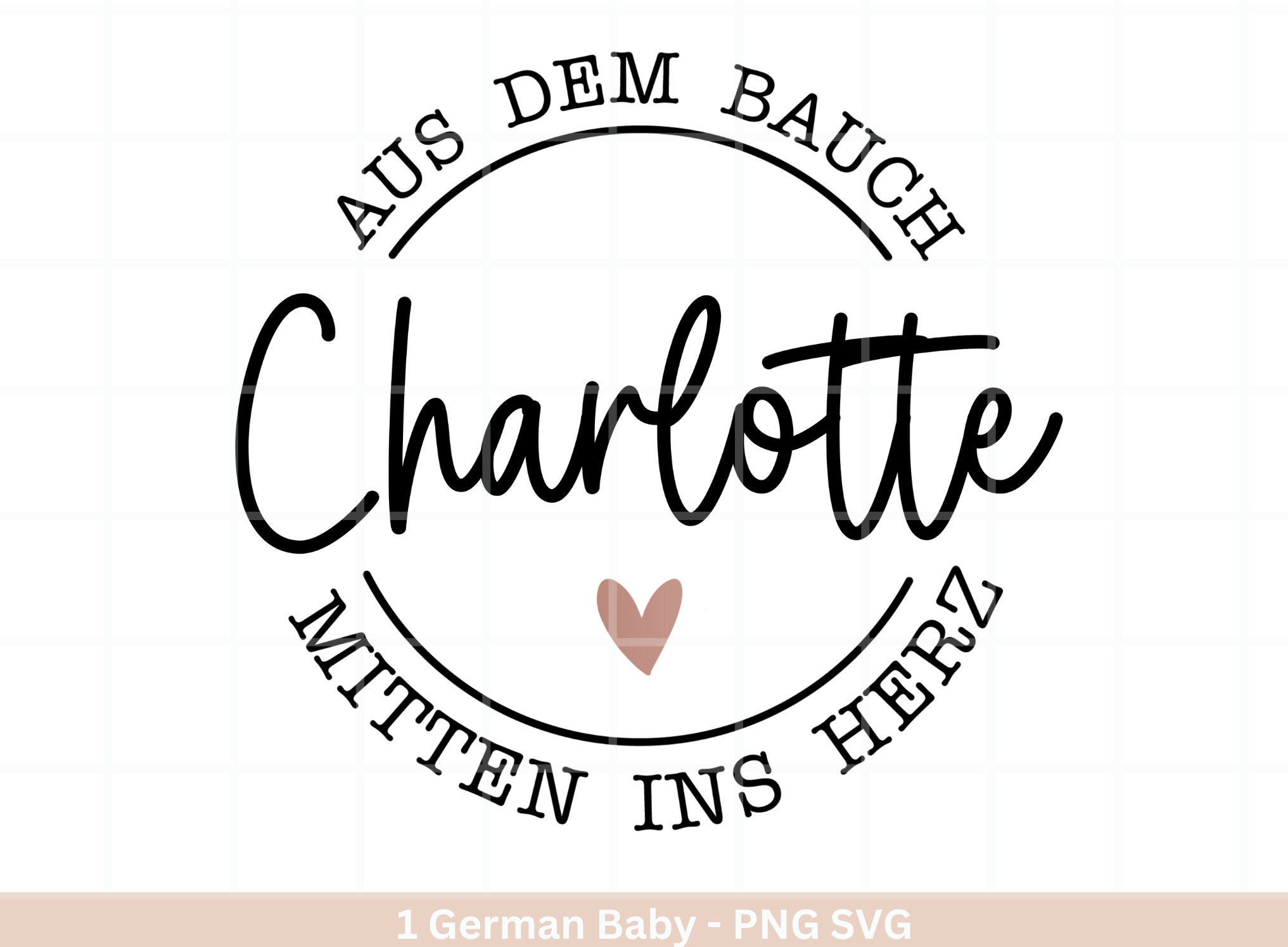 German Plotterdatei Aus dem Bauch mitten ins Herz Babybody Etsy.de