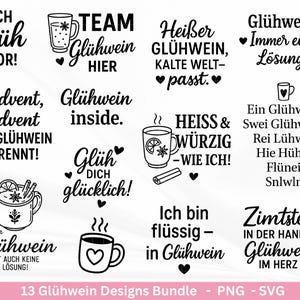 Plotterdatei Glühwein - Glühwein Svg Tassen Sprüche - Wein Svg - Plotterdatei Weihnachten - Laserdatei Glühwein - Cricut Weihnachtsmarkt svg