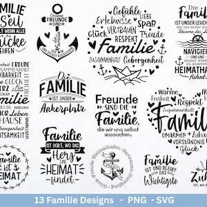 Plotterdatei Familie- Plotterdatei Herz svg - Familie svg - Deutsche Sprüche - Plotterdatei Home - Laserdatei Vatertag - Geschenk Familie