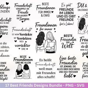 Deutsche Plotterdatei Beste Freundin - Geschenk Freundin - Schwester Svg - Freundschaftssprüche - Freundschaft Svg - Svg Datei Lasergeschenk