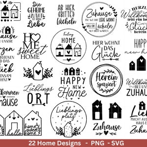 Plotterdatei Home svg -  Zuhause Schriftzug Sprüche svg - Clipart Plotterdatei Deutsch - Cricut Silhouette Studio Plotterdatei - digital