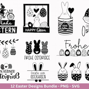 Deutsche Ostern Plotterdatei Bundle svg - Ostern Designs deutsch - Ostern Cricut Silhouette  - Ostern Schriftzüge - Digistamp Frohe Ostern