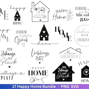 Plotterdatei Home svg -  Zuhause Schriftzug Sprüche svg - Clipart Plotterdatei Deutsch - Cricut Silhouette Studio Plotterdatei - digital