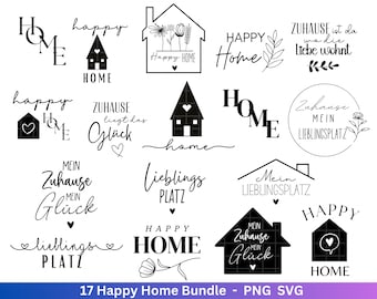 Plotter file Home SVG - Home lettering sayings SVG - Clipart plotter file German - Cricut Silhouette Studio plotter file - digital