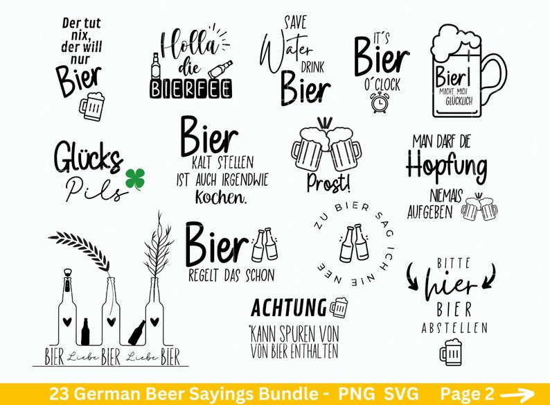 German Bier Sprüche svg png Bundle Alkohol svg drinks svg Etsy.de
