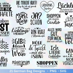 Deutsche Sprüche für Beutel Plotterdatei - Taschensprüche Bundle svg -  Jutetasche plotten svg - Cricut Silhouette - Eine von den Juten