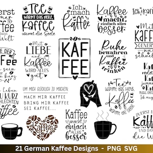 Café de archivo de trazador alemán - paquete de café svg - taza de café svg - café de refranes alemanes - Archivo de trazador Cricut Silhouette Studio SVG