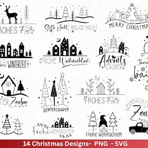 Arquivo plotter alemão Natal - letras Natal Alemão - Casas de Natal - arquivo plotter Casa - magia do inverno - Oh árvore de Natal