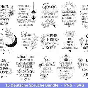 Duitse spreuken plotter bestand - Positieve spreuken svg - Laserbestand spreuken - Inspirerende citaten - Positieve spreuken svg - Cadeau voor vriendin