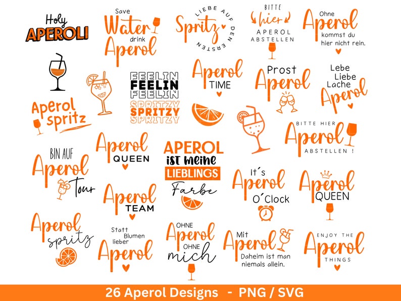 Deutsche Plotterdatei Aperol svg png Bundle Holy Aperoli svg Aperol Spritztour svg Cricut Silhouette Studio Plotterdatei SVG Bild 1