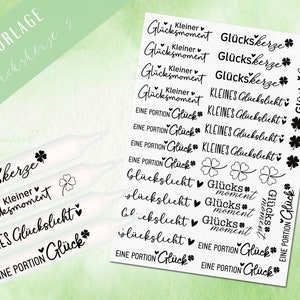 Kerzen Glück PDF Vorlage - Kerzentattoo Kerzensticker -Glückskerze - Geschenk Lieblingsmensch - Kerzen gestalten - Viel Glück Geschenk DIY