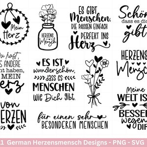 Fichier de traceur allemand Heart Person - Merci Svg - Best Friends Svg - From the Heart svg Cricut - Favorite Person Svg - C'est bien que tu existes