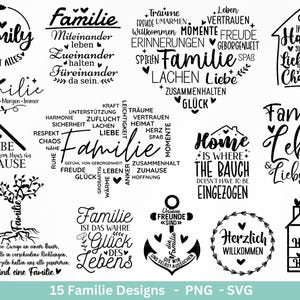 Plotterdatei Familie- Plotterdatei Herz svg - Familie svg - Deutsche Sprüche - Plotterdatei Home - Laserdatei Willkommen - Geschenk Familie