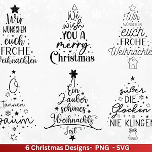 Weihnachten Plotterdatei Svg Png - Plotterdatei Home - Schriftzüge Weihnachten deutsch - Silhouette Cricut  - Tannenbaum svg Geschenk