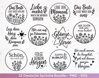 Quotes SVG – Plotter File & Laser File | German Quotes | Friendship | Flowers | Inspirational Sayings | Gift Idea Cricut Silhouette