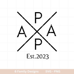 Noms de famille traceur fichier papa svg maman svg Mini svg Cricut Silhouette Studio tenue de famille patron chemise svg initiales png image 3
