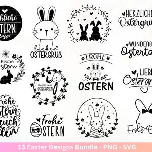 Plotterdatei Ostern - Schriftzüge Ostern - Hase Svg - Ostern Svg  - Osterhase Svg - Laserdatei Ostern - Frühling Plotterdatei  - Osterei Svg