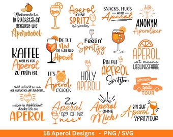 Deutsche Plotterdatei Aperol svg png Bundle - Holy Aperoli svg -  Aperol Spritztour svg - Cricut Silhouette Studio Plotterdatei SVG