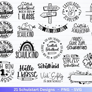 Deutsche Plotterdatei Einschulung svg png - Schulstart svg -  Schulanfang Sprüche - Cricut Silhouette - Einschulung Geschenk Schulanfang png