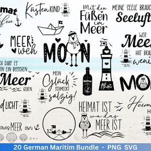 German Nautical Bundle - Hello plotter file - Maritime svg - Nautical Clipart - Lighthouse svg - Seagulls svg - Welcome to the North svg - Cricut