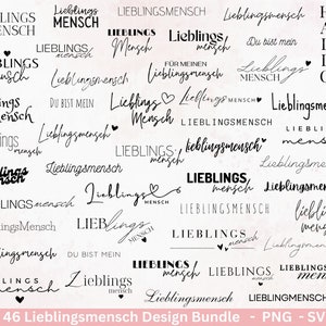 Deutsche Plotterdatei Lieblingsmensch - Du bist toll - Cricut Silhouette Studio Plotterdatei - Herzmensch Geschenk - Mit Liebe SVG Bundle