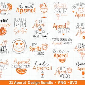 Deutsche Plotterdatei Aperol svg png Bundle - Holy Aperoli svg -  Aperol Spritztour svg - Cricut Silhouette Studio Plotterdatei SVG