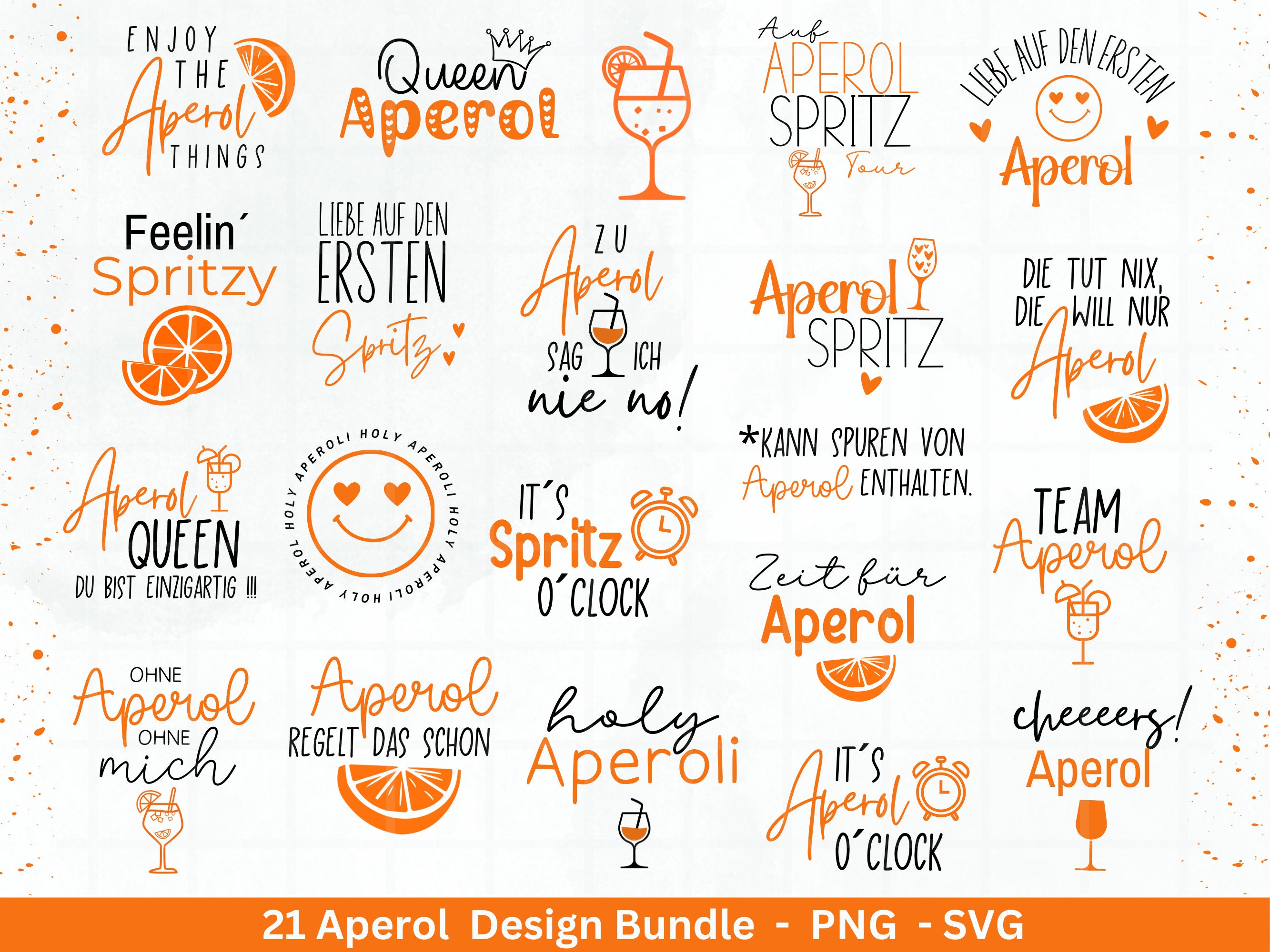 German plotter file Aperol svg png bundle - Holy Aperoli svg - Aperol Spritztour svg - Cricut Silhouette Studio plotter file SVG