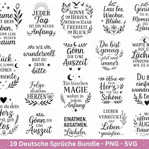 German sayings plotter file - Positive sayings svg - Laser file sayings - Inspirational quotes - Laser file sayings - Gift for girlfriend