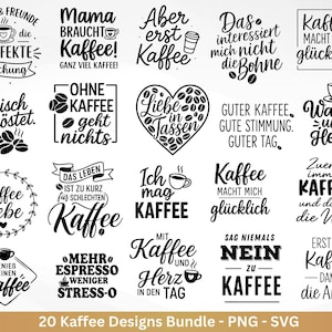German plotter file coffee - coffee svg bundle - coffee cup svg - German sayings coffee - laser file coffee - Cricut svg - Silhouette