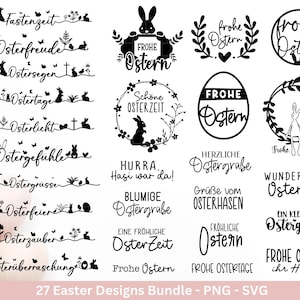 Deutsche Ostern Plotterdatei Bundle svg - Ostern Designs deutsch - Ostern Cricut Silhouette  - Ostern Schriftzüge - Digistamp  Ostern