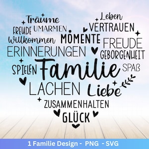 Plotterdatei Familie- Plotterdatei Herz svg - Familie svg - Deutsche Sprüche svg -  Plotterdatei Geschenk- Cricut - Herz Svg - Vatertag Svg